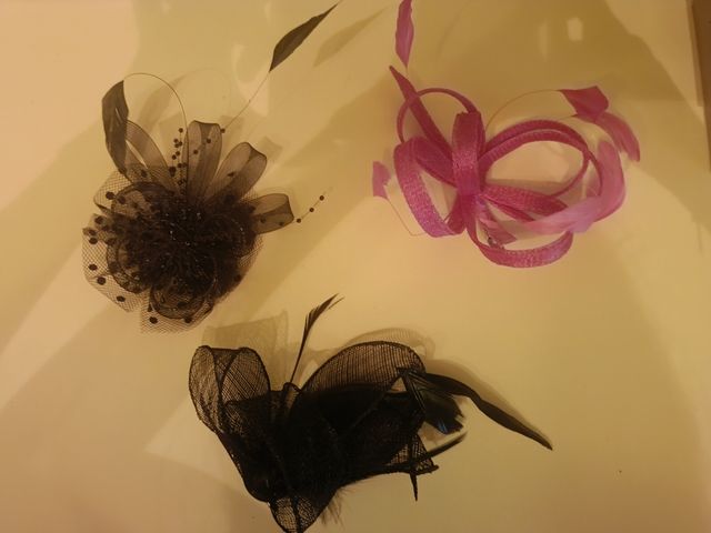 3 Tocados para el pelo - negros y rosa