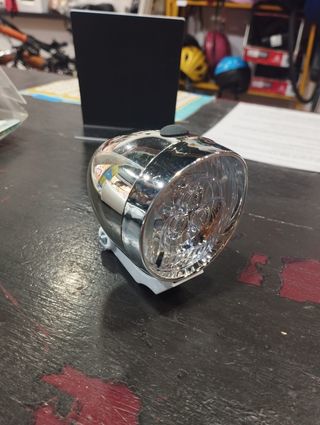 Farola bici clásica cromada