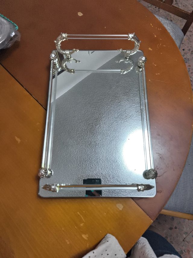 Bandeja espejo plata - Decoración