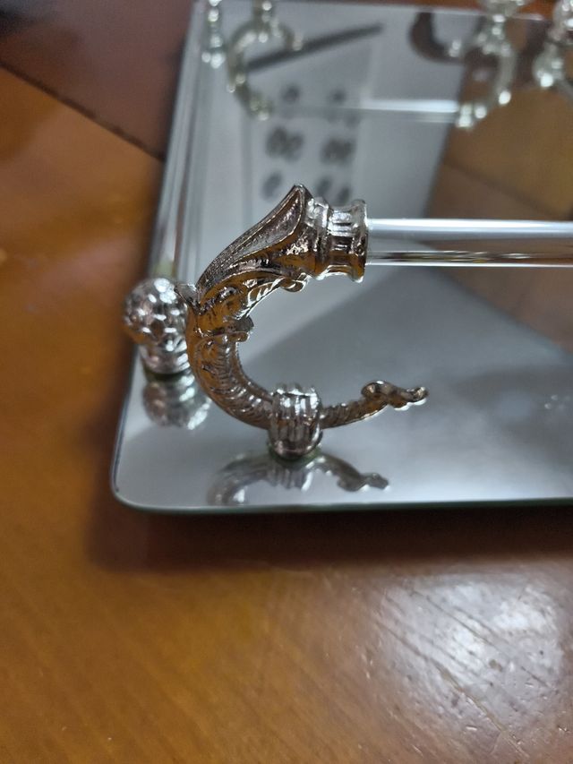 Bandeja espejo plata - Decoración