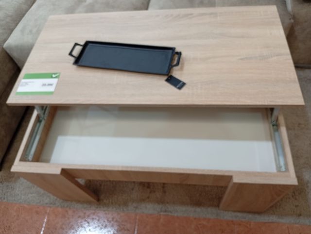 Mesa centro elevable Elise - Gris/Blanco