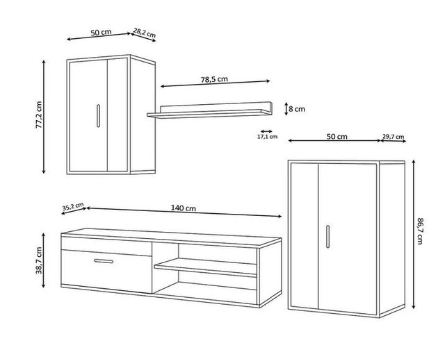 Conjunto salón ECO 190cm