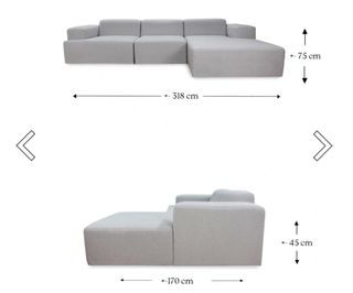 Sofá Chaiselongue EVEREST beige
