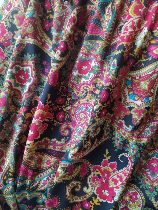 Vestido largo Zara estampado paisley M