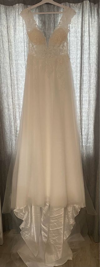 Vestido novia blanco - velo y cancán