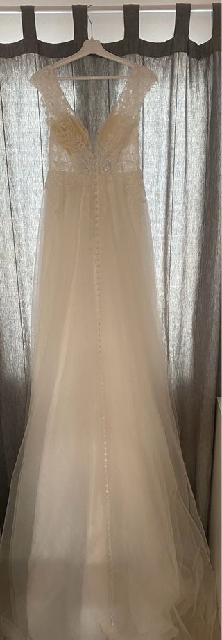Vestido novia blanco - velo y cancán