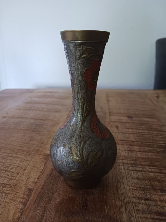 Jarrón bronce esmaltado de la India