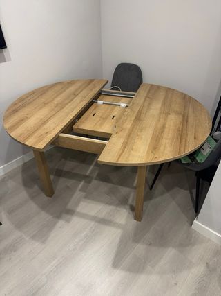 Mesa redonda extensible madera