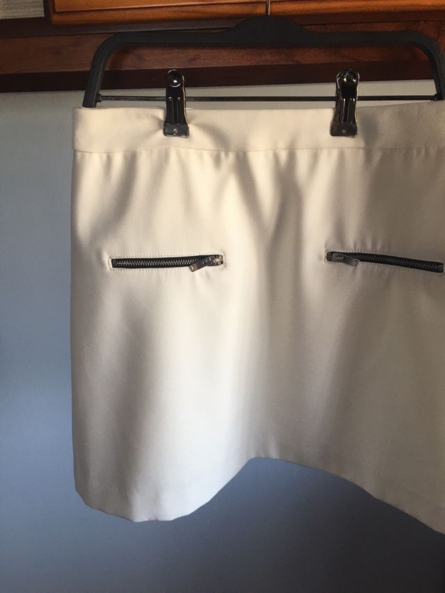 Minifalda Zara blanca - Cremalleras