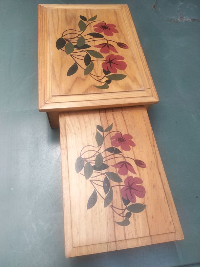 Cajas madera decorativas  precio x las 2
