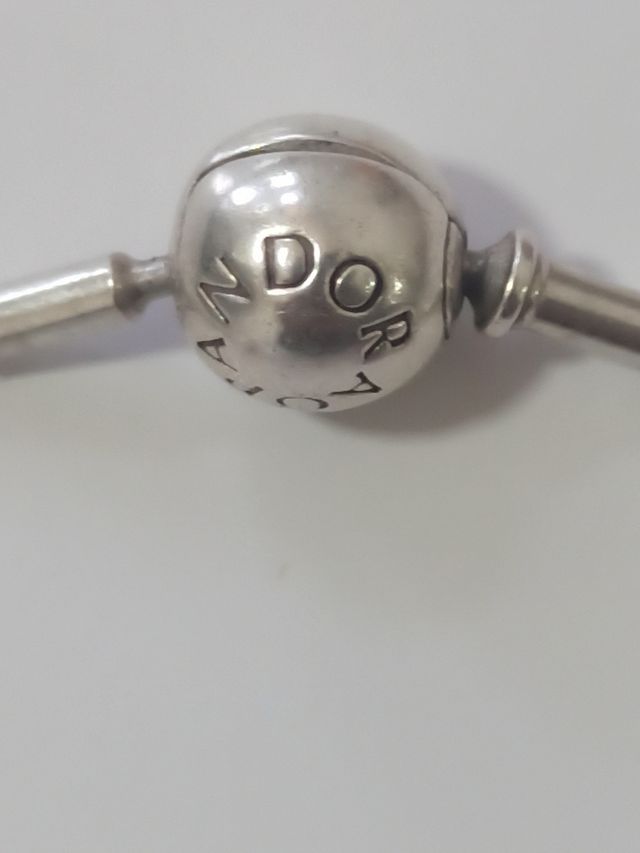 Pulsera Pandora plata - roja 19 cm