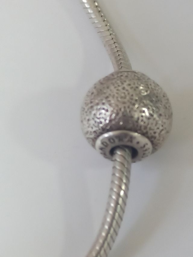 Pulsera Pandora plata - roja 19 cm