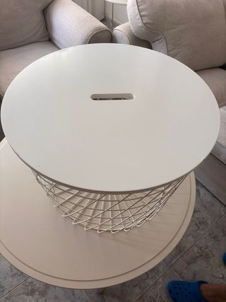 Mesa auxiliar metal blanca
