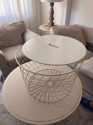 Mesa auxiliar metal blanca