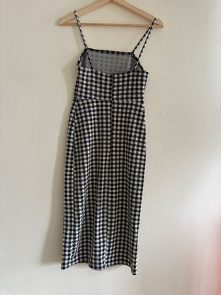 Vestido vichy blanco y negro