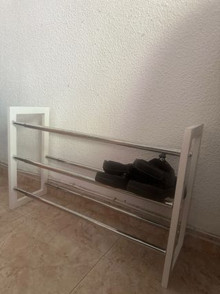 Zapatero 3 estantes blanco metal