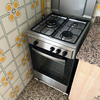 Cocina gas-horno acero inoxidable