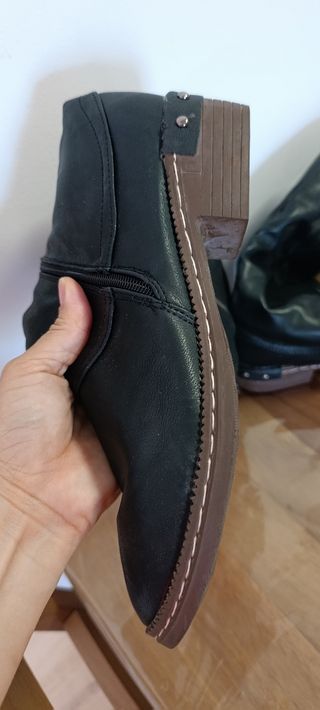Botas altas negras - Piel