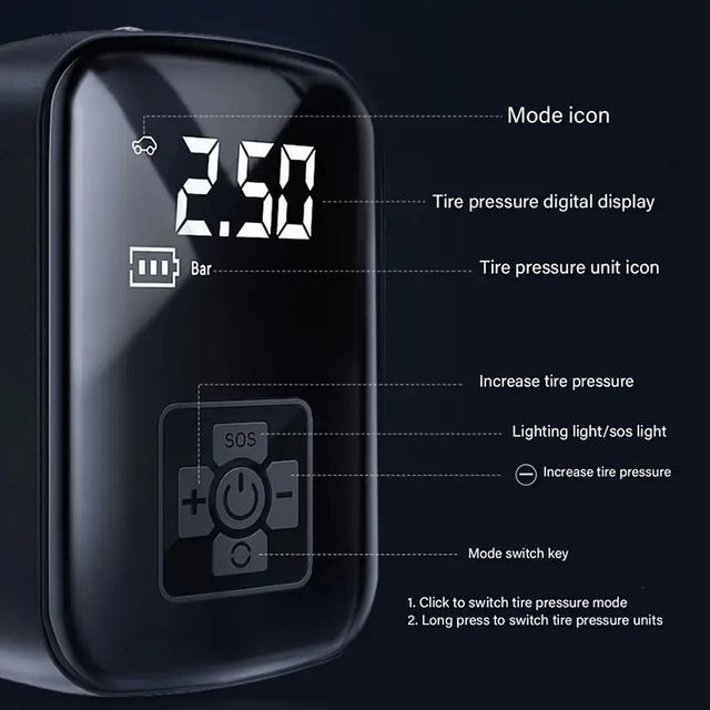 Gonfiatore portatile digitale per compressore d'aria