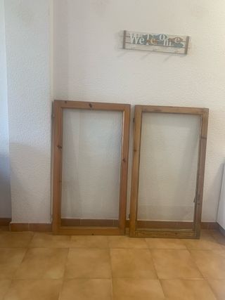 Ventana madera 2 hojas pino y mallorquina