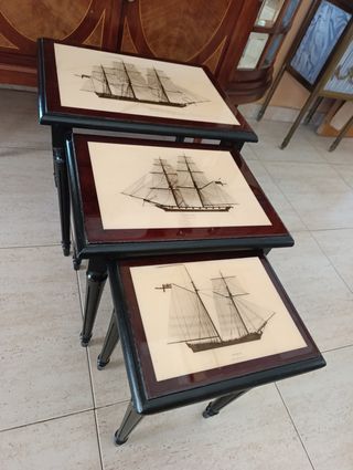 3 Mesas nido inglesas antiguas 