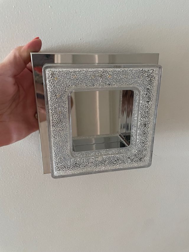 6 Lámparas LED cuadradas plata