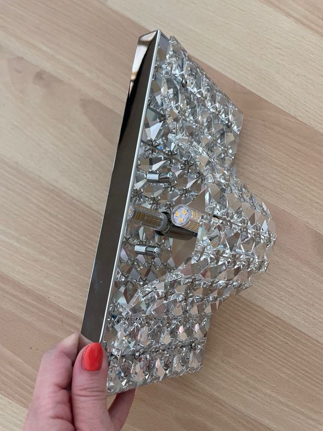 2 lámparas pared cristal metal