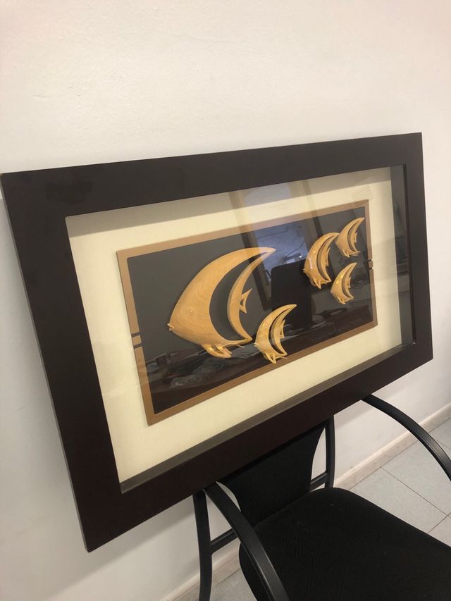 Cuadro peces dorado - hecho a mano