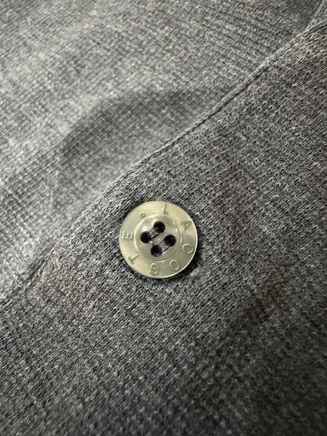 Polo Lacoste Gris Claro Bordado