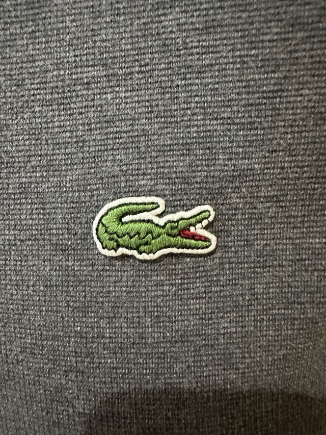 Polo Lacoste Gris Claro Bordado