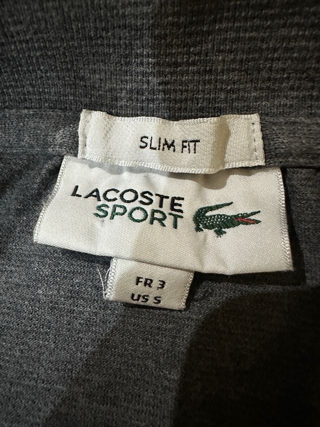 Polo Lacoste Gris Claro Bordado
