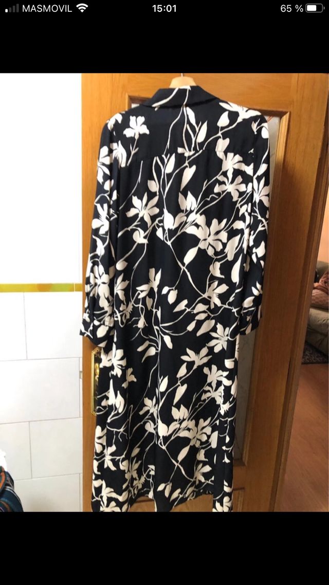 Vestido Zara L - Negro/Blanco