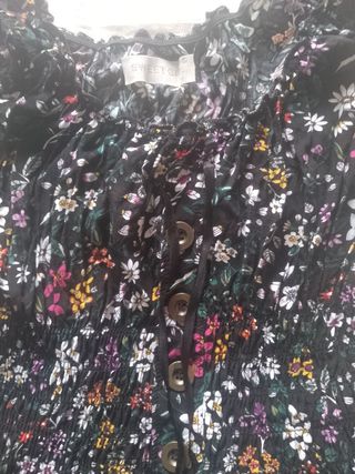 Abito nero a fiorellini ampio Sweet Girl, taglia M