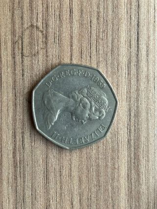 50 Pence UK - Moneda Antigua Isabel II