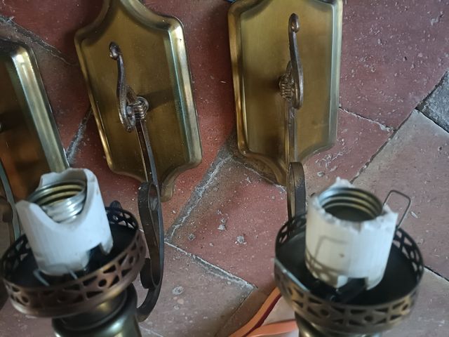 Apliques pared dorados metal - 4uds