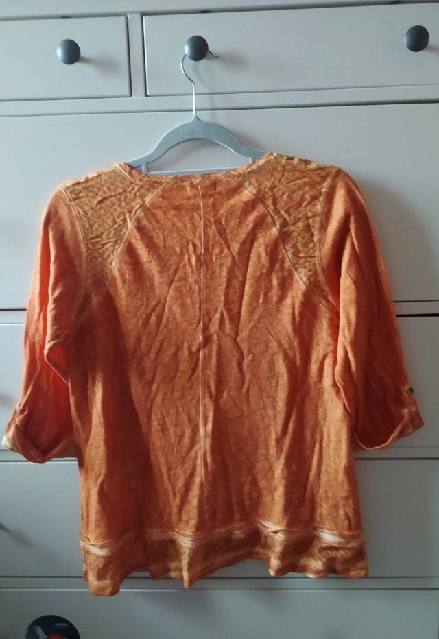 Camiseta Viriato el Corte Ingles manga 3/4 naranja