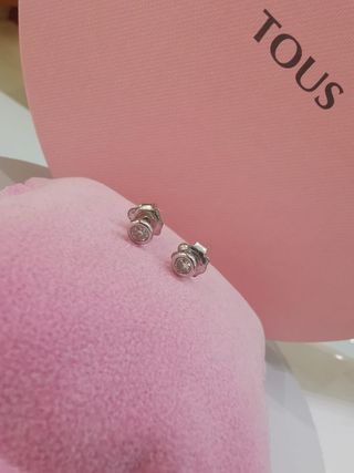 Pendientes oro blanco y brillantes Tous