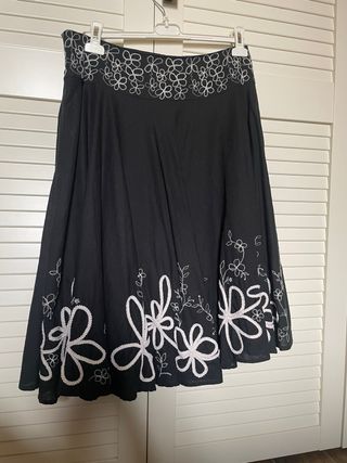 Gonna longuette Zara nera ricamata