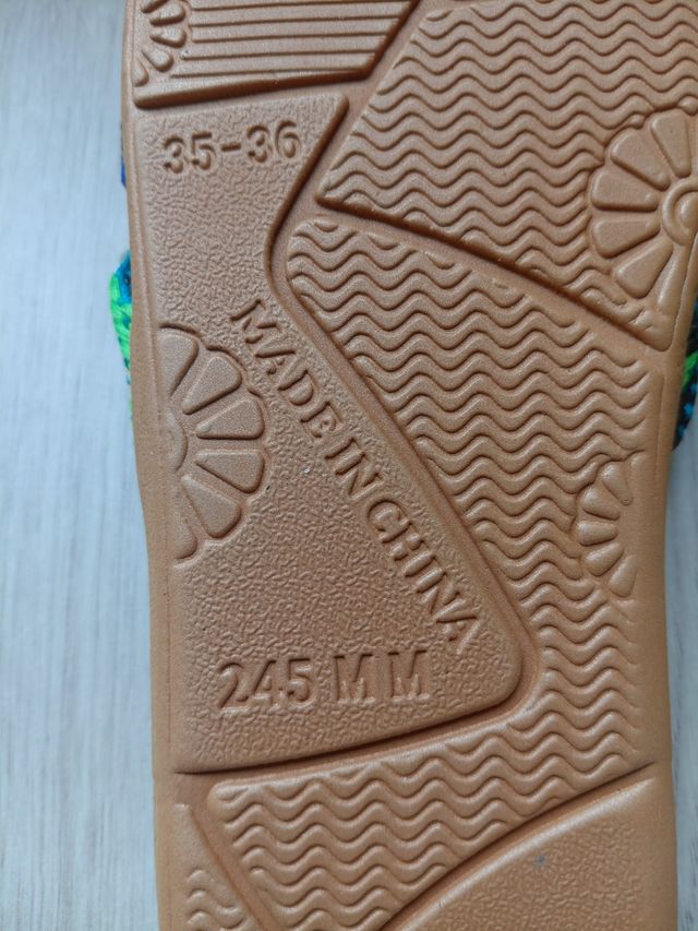 Sandalias Mujer - Azul/Verde - Talla 35