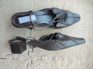 Zapatos tacón piel marrones - Talla 38