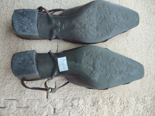 Zapatos tacón piel marrones - Talla 38