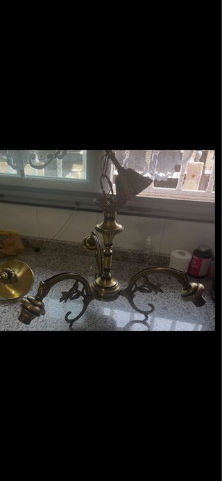 Lampara bronce 3 luces
