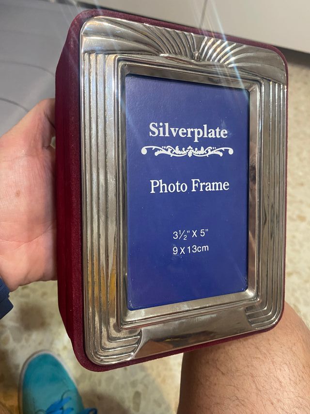 Marco Foto Plata Joyero Rojo