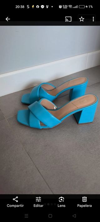 Sandalias tacón azul