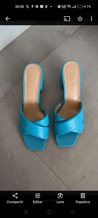 Sandalias tacón azul