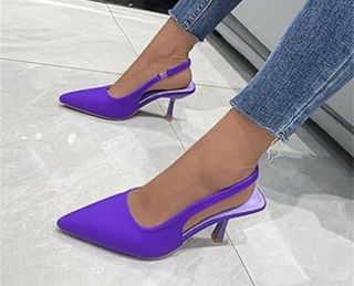 Zapatos tacón aguja mujer, morados