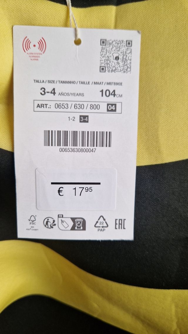 Disfraz abeja niño Zara 3-4 años