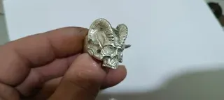Anillo Calavera  con cuernos de carnero Plata 925