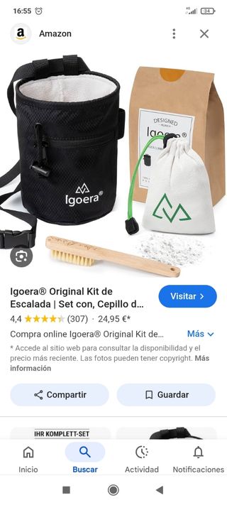 Kit escalada Igoera: Cepillo, bolsa y bola de tiza