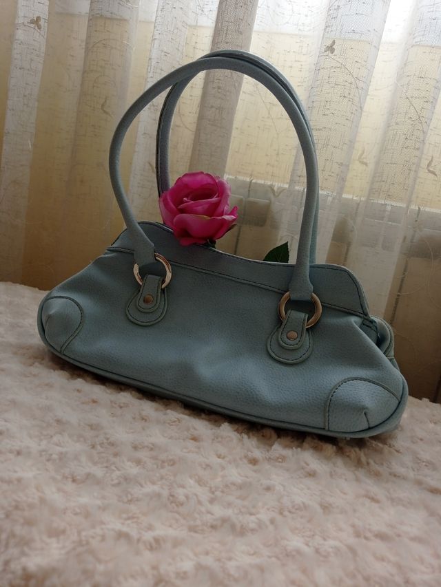 Bolso de asa hombro  azul claríto mujer